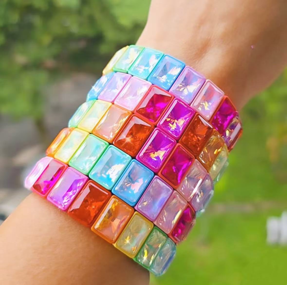 Popular elastic rope mocha rainbow diamond bracelet vacation wind bracelet
Popular elastic rope mocha rainbow diamond bracelet vacation wind bracelet