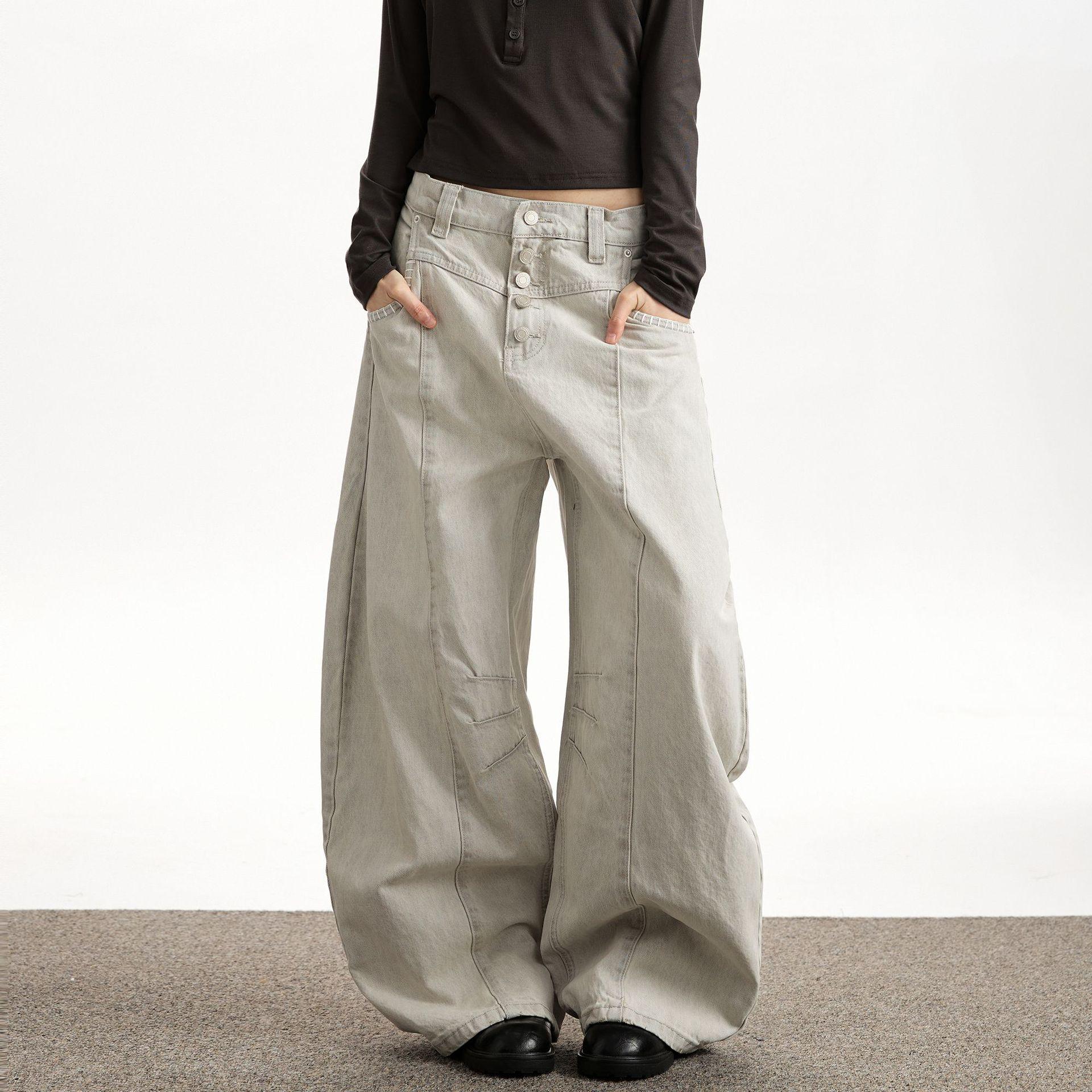 Unisex Retro Curved-Knife Wide-Leg Jeans: Spring/Autumn Casual Loose Fit Extra Large серый
Unisex Retro Curved-Knife Wide-Leg Jeans: Spring/Autumn Casual Loose Fit Extra Large серый