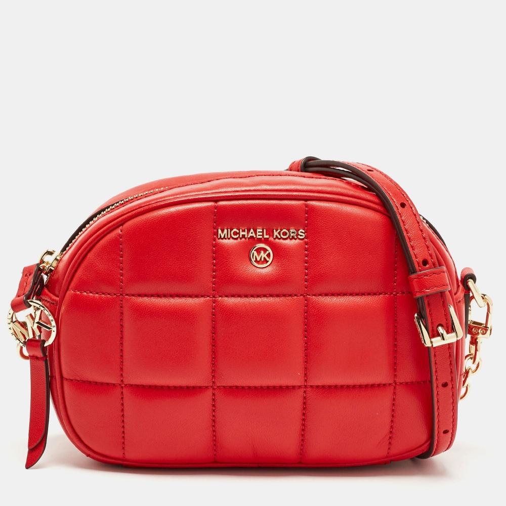 Michael Kors Square Quilted Leather Zip Crossbody Bag red
Michael Kors Square Quilted Leather Zip Crossbody Bag red