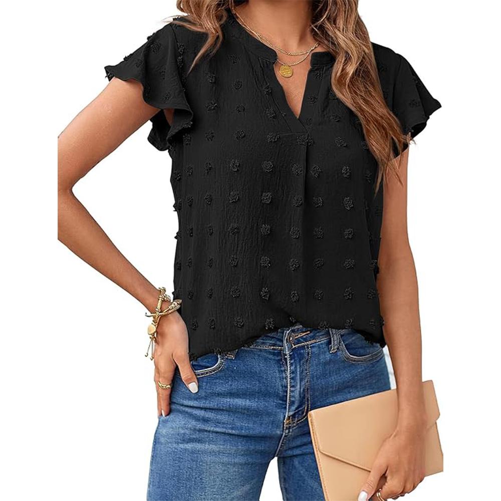 Women 2025 Summer V Neck Ruffle Short Sleeve Blouse Swiss Dot Flowy Shirt Tunic Top S абрикосовий
Women 2025 Summer V Neck Ruffle Short Sleeve Blouse Swiss Dot Flowy Shirt Tunic Top S абрикосовий
