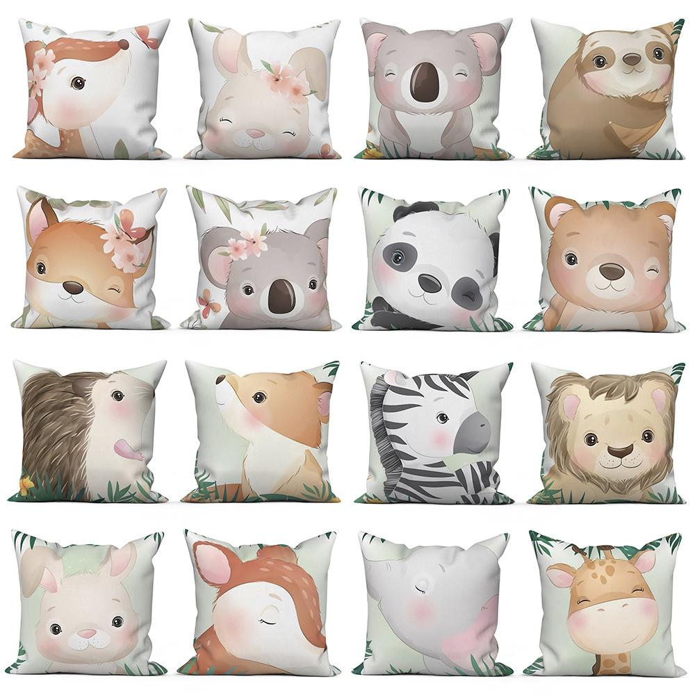 Juste de coussin blanche avec imprimé animal de dessin animé mignon, taie d oreiller décorative pour canapé 40x40cm
Juste de coussin blanche avec imprimé animal de dessin animé mignon, taie d oreiller décorative pour canapé 40x40cm