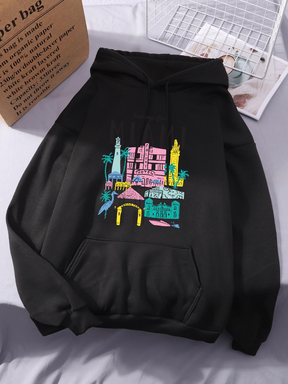 Greetings From Miami Printing Hoodies Women Casual Pocket Hoody Winter Fleece Warm Sweatshirts Basics Sporty Womans Streetwears 2XL
Greetings From Miami Printing Hoodies Women Casual Pocket Hoody Winter Fleece Warm Sweatshirts Basics Sporty Womans Streetwears 2XL