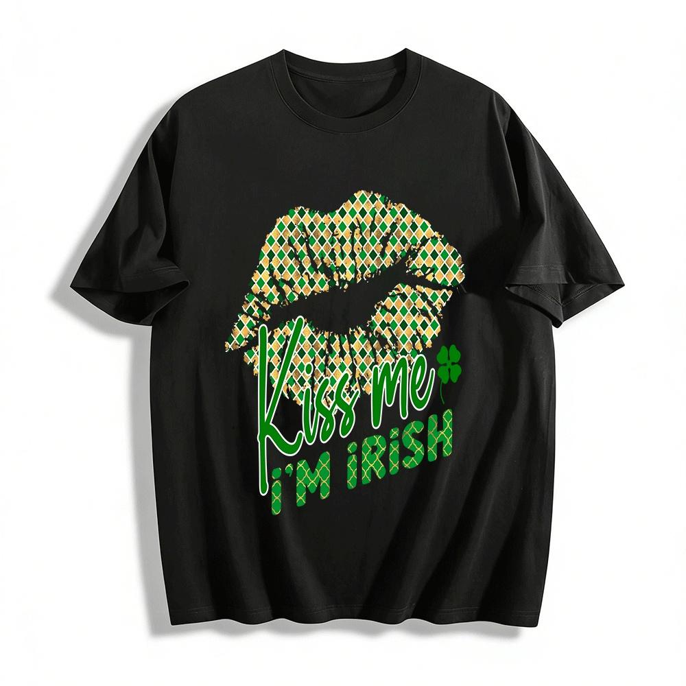 St. Patrick s Day Kiss Me I m Irish Lip Print T-Shirt Pure cotton T-shirt XXS
St. Patrick s Day Kiss Me I m Irish Lip Print T-Shirt Pure cotton T-shirt XXS