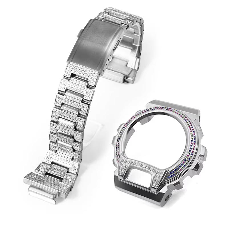 Металевий корпус Ремінець Для Casio DW-6900 Модифікований Корпус з Нержавіючої Сталі 316L з Браслетом, Інкрустованим Діамантами, Ремінець для Годинника Райдужного Кольору DW-6900
Металевий корпус Ремінець Для Casio DW-6900 Модифікований Корпус з Нержавіючої Сталі 316L з Браслетом, Інкрустованим Діамантами, Ремінець для Годинника Райдужного Кольору DW-6900