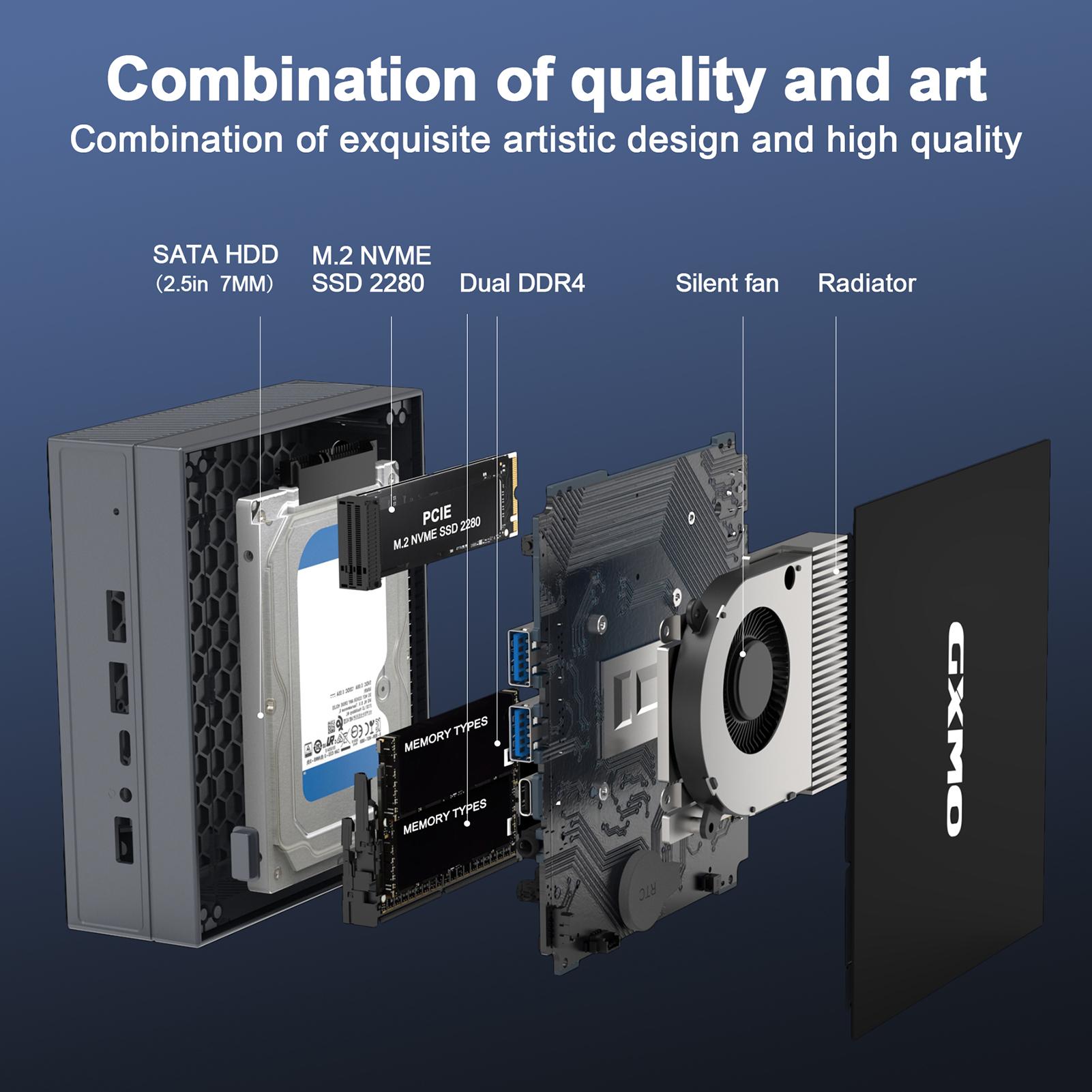Настольный мини-ПК GXMO GX55 с процессором Intel Celeron 11-го поколения N5105 16G DDR4 Dual
Настольный мини-ПК GXMO GX55 с процессором Intel Celeron 11-го поколения N5105 16G DDR4 Dual