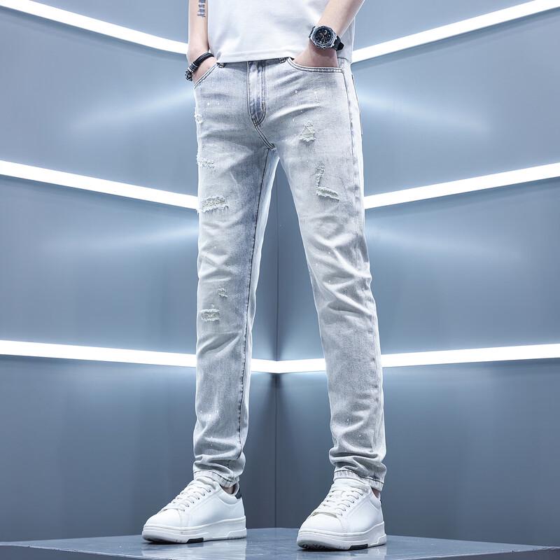 Jie Leinuo Men s Ripped Straight-Fit Light Wash Jeans 29
Jie Leinuo Men s Ripped Straight-Fit Light Wash Jeans 29