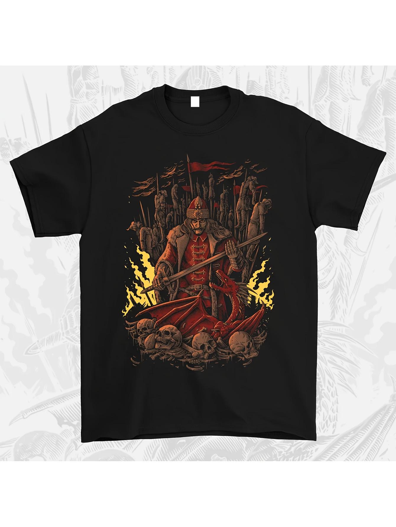 VLAD THE IMPAIER Men S Graphic T-Shirt- Black Casual Loose Fit with Dramatic Vlad The Impaler Print S
VLAD THE IMPAIER Men S Graphic T-Shirt- Black Casual Loose Fit with Dramatic Vlad The Impaler Print S