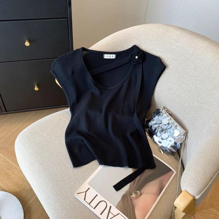 Purple Halter Neck Flower Knit Top: Summer Chic Ruffle Sleeve Blouse with Ribbon Detailing for Women Medium чёрный
Purple Halter Neck Flower Knit Top: Summer Chic Ruffle Sleeve Blouse with Ribbon Detailing for Women Medium чёрный