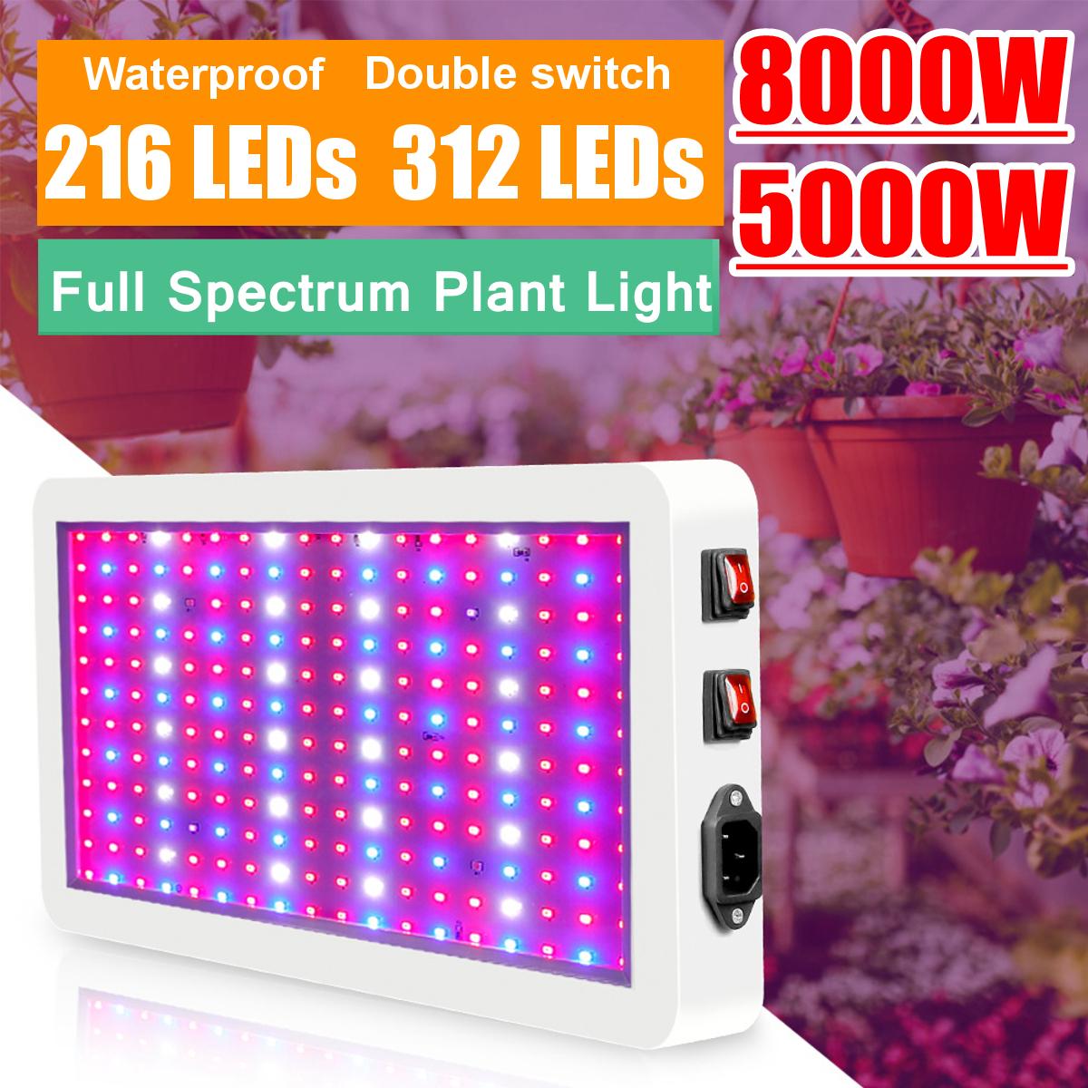 Лампа роста растений 216/312 светодиоды 5000W/8000W светодиодные огни растут полный спектр для всех крытых растений Veg Цветок Блум IP65
Лампа роста растений 216/312 светодиоды 5000W/8000W светодиодные огни растут полный спектр для всех крытых растений Veg Цветок Блум IP65