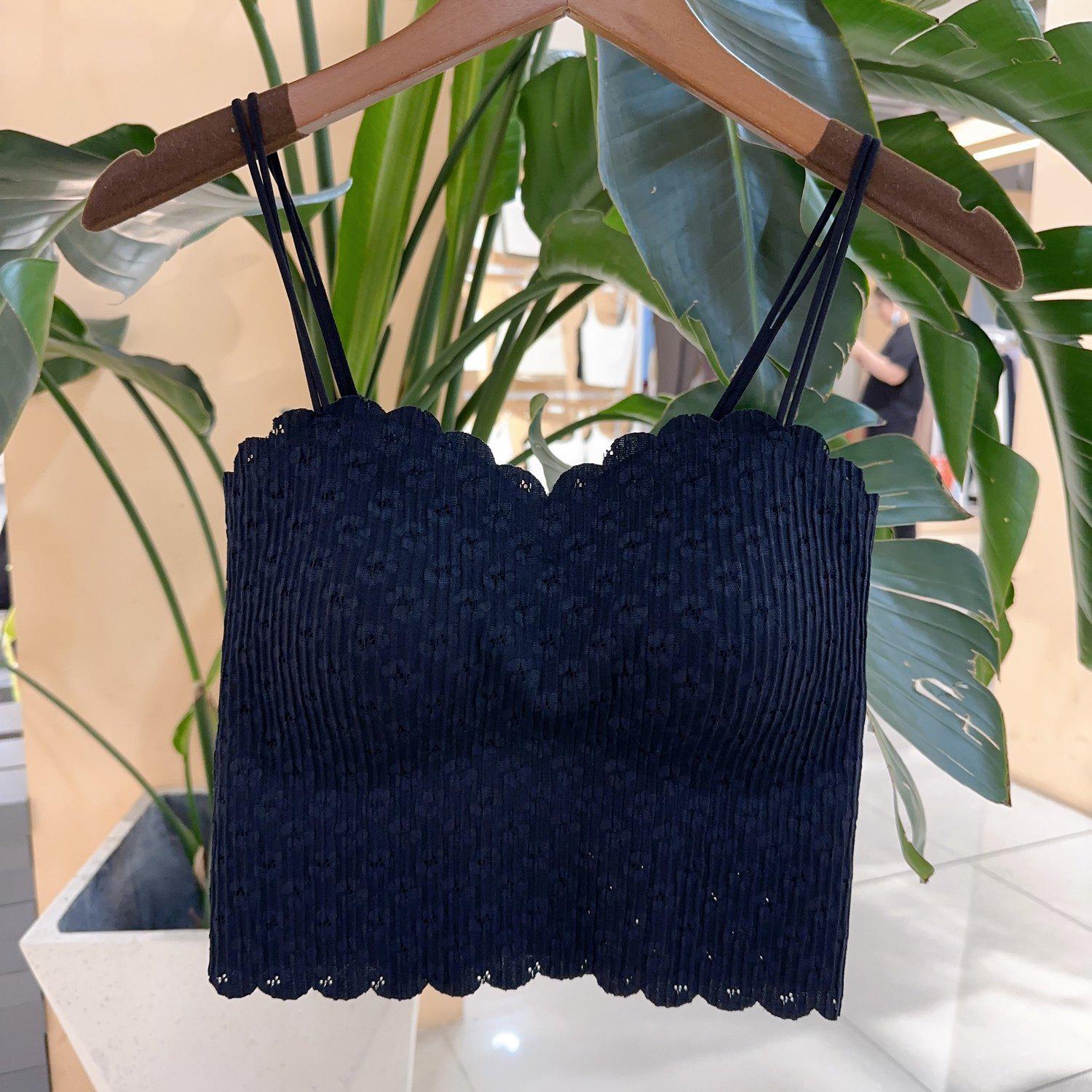 Sexy Lace Back Camisole with Fixed Cups and Double Straps - Anti-exposure Trendy Black Top for Women One Size 99-125 lbs
Sexy Lace Back Camisole with Fixed Cups and Double Straps - Anti-exposure Trendy Black Top for Women One Size 99-125 lbs