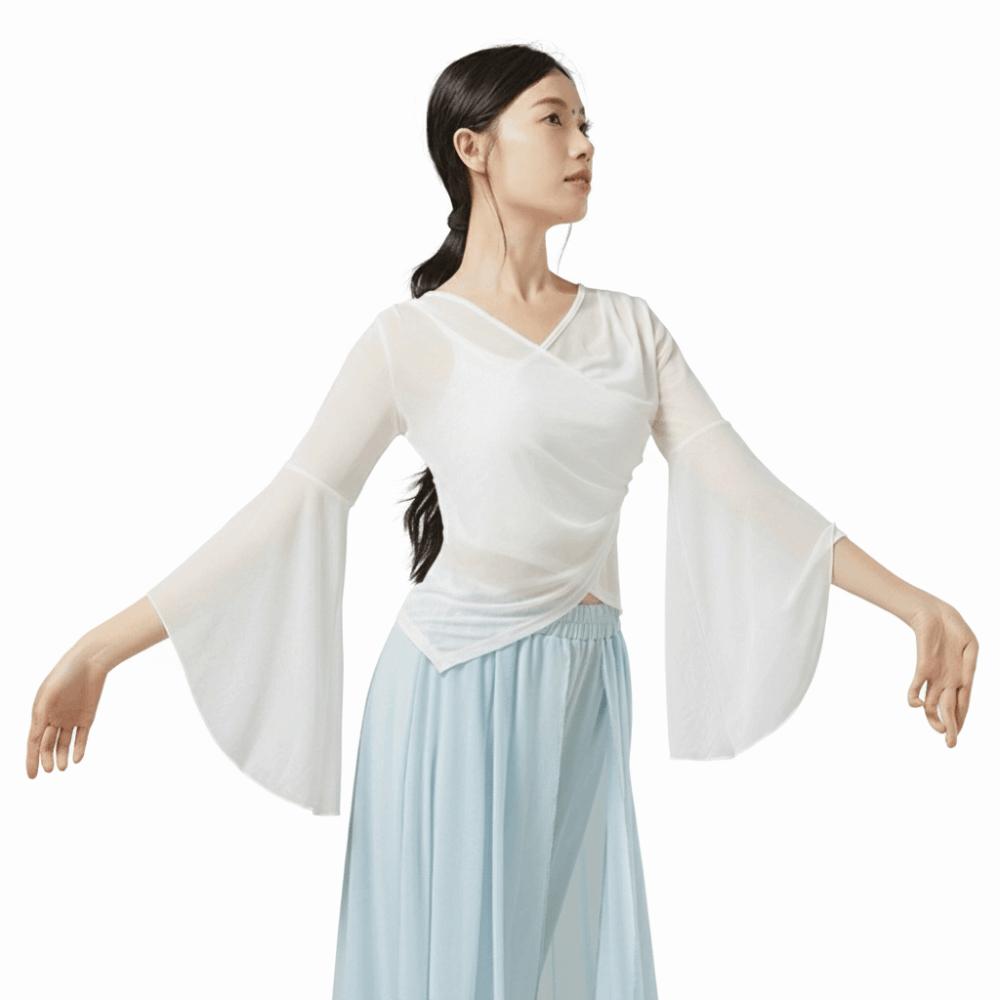 Hanfu Style Classical Dance Top Sheer Mesh Flared Sleeve Shirt Women Dancewear XL білий
Hanfu Style Classical Dance Top Sheer Mesh Flared Sleeve Shirt Women Dancewear XL білий