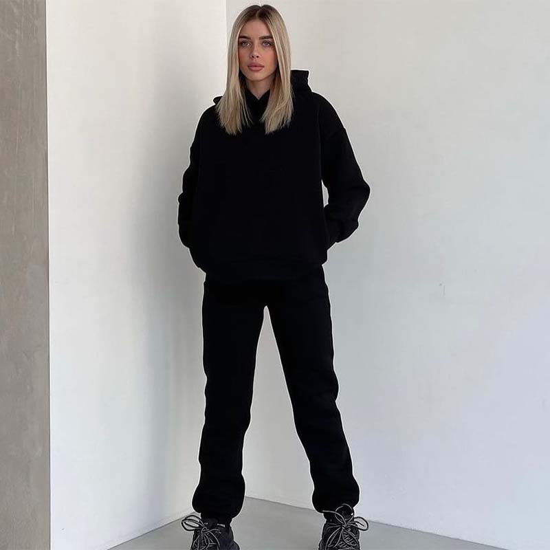 Комплект худі однотонний топ з довгим рукавом + повсякденні штани на резинці жіночий спортивний повсякденний костюм-двійка весна та осінь S чорний
Комплект худі однотонний топ з довгим рукавом + повсякденні штани на резинці жіночий спортивний повсякденний костюм-двійка весна та осінь S чорний