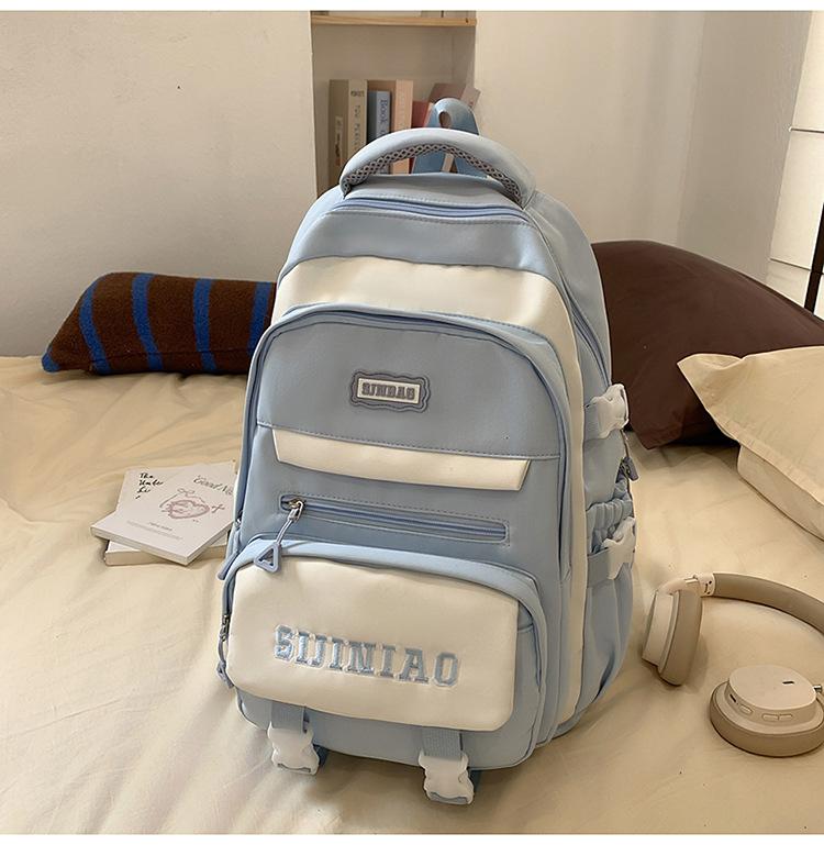 Школьный рюкзак высокая ценность стиль с буквами ученики средней школы повседневный простой легкий универсальный большая вместимость