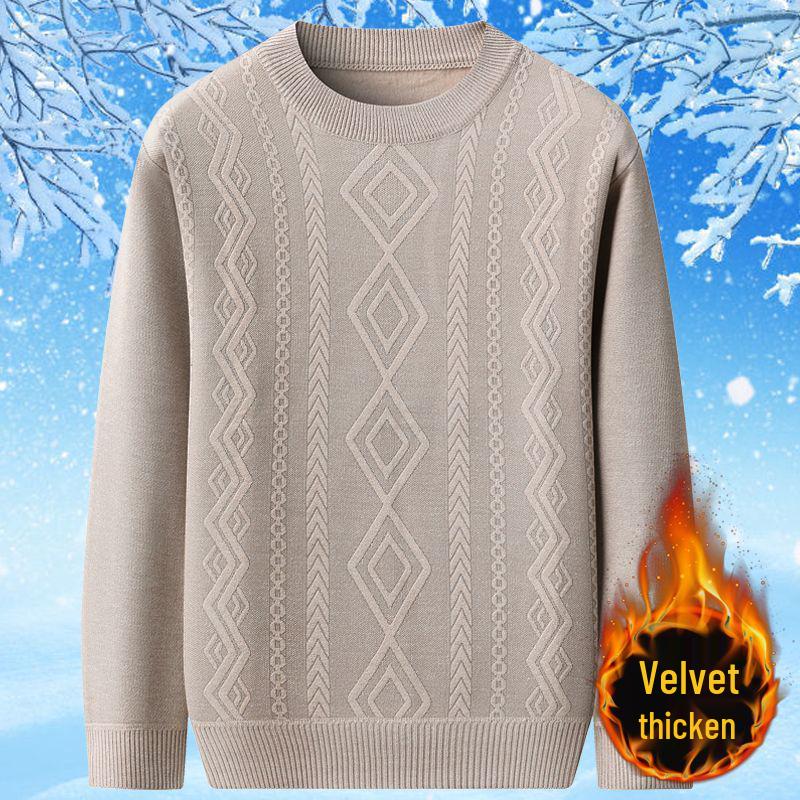 Men s Fleece-lined Thick Knit Sweater - Warm Autumn/Winter Base Layer for Dad 3XL 160-180 Jin
Men s Fleece-lined Thick Knit Sweater - Warm Autumn/Winter Base Layer for Dad 3XL 160-180 Jin