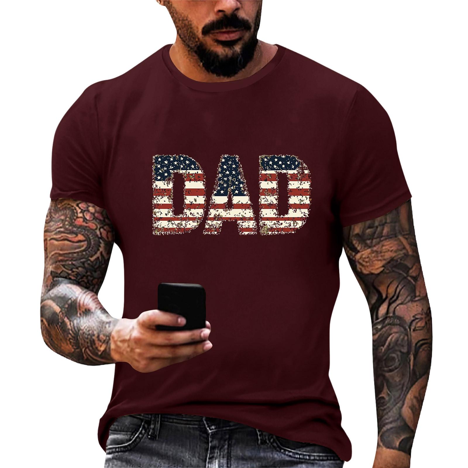 Men s Loose Fit Short Sleeve T Shirt Dad Flag Print Casual Summer Daily Wear Comfortable Lightweight Top XL винний
Men s Loose Fit Short Sleeve T Shirt Dad Flag Print Casual Summer Daily Wear Comfortable Lightweight Top XL винний
