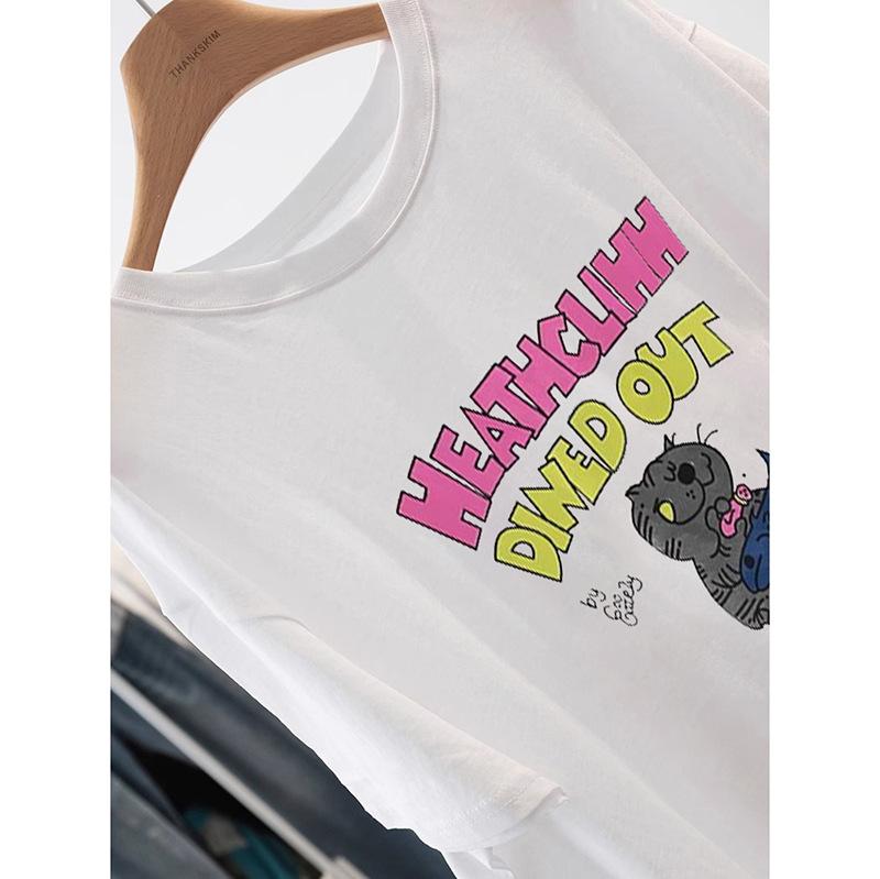 Dongdaemun 2025 spring and summer new pure cotton cartoon kitten medium and long loose top short sleeve T-shirt women s tide S білий
Dongdaemun 2025 spring and summer new pure cotton cartoon kitten medium and long loose top short sleeve T-shirt women s tide S білий