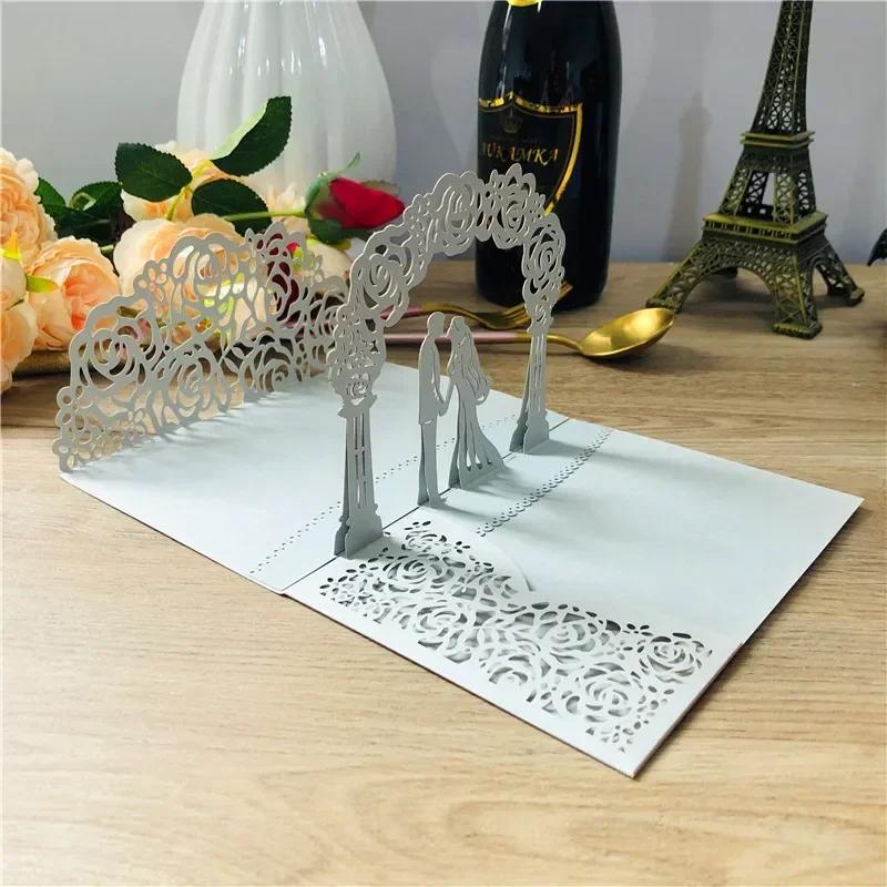 1PC 3D Bride and Groom Rose Gold Pop Up Wedding Invitations Laser Cut Greeting Cards Envelope Bridal Shower Invitation Cards срібний
1PC 3D Bride and Groom Rose Gold Pop Up Wedding Invitations Laser Cut Greeting Cards Envelope Bridal Shower Invitation Cards срібний