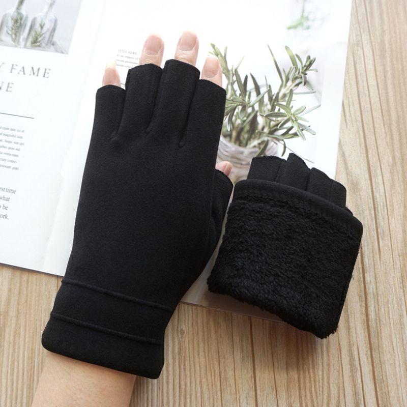 Autumn and Winter Men s and Women s Half Open Finger Thickened Fleece-Lined Warm Touch Screen Driving Riding Solid Dralon Writing Gloves Black-Women s Y242 All yards
Autumn and Winter Men s and Women s Half Open Finger Thickened Fleece-Lined Warm Touch Screen Driving Riding Solid Dralon Writing Gloves Black-Women s Y242 All yards