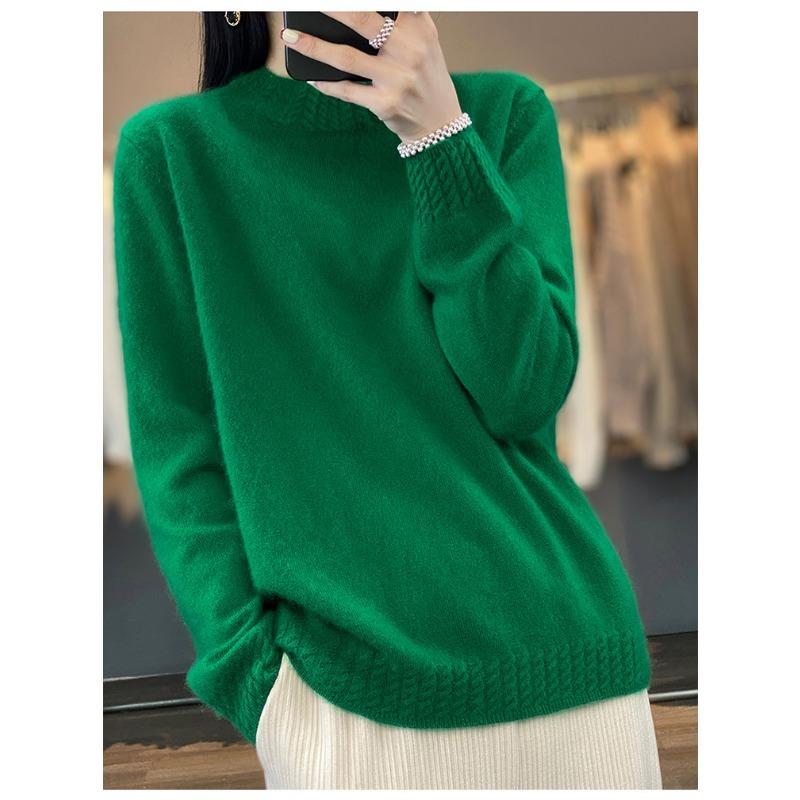 Модный свободный вязаный свитер с длинным рукавом для женщин, полувысокий воротник, основа, осенне-зимние пуловеры, свитера для женщин, повседневные однотонные женские трикотажные изделия 2374 XL изумрудный
Модный свободный вязаный свитер с длинным рукавом для женщин, полувысокий воротник, основа, осенне-зимние пуловеры, свитера для женщин, повседневные однотонные женские трикотажные изделия 2374 XL изумрудный