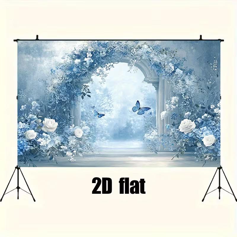 2D Enchanted Blue Floral Door Backdrop, Watercolor Garden with Butterflies for Wedding & Events 47.2x31.5inch/120*80cm
2D Enchanted Blue Floral Door Backdrop, Watercolor Garden with Butterflies for Wedding & Events 47.2x31.5inch/120*80cm