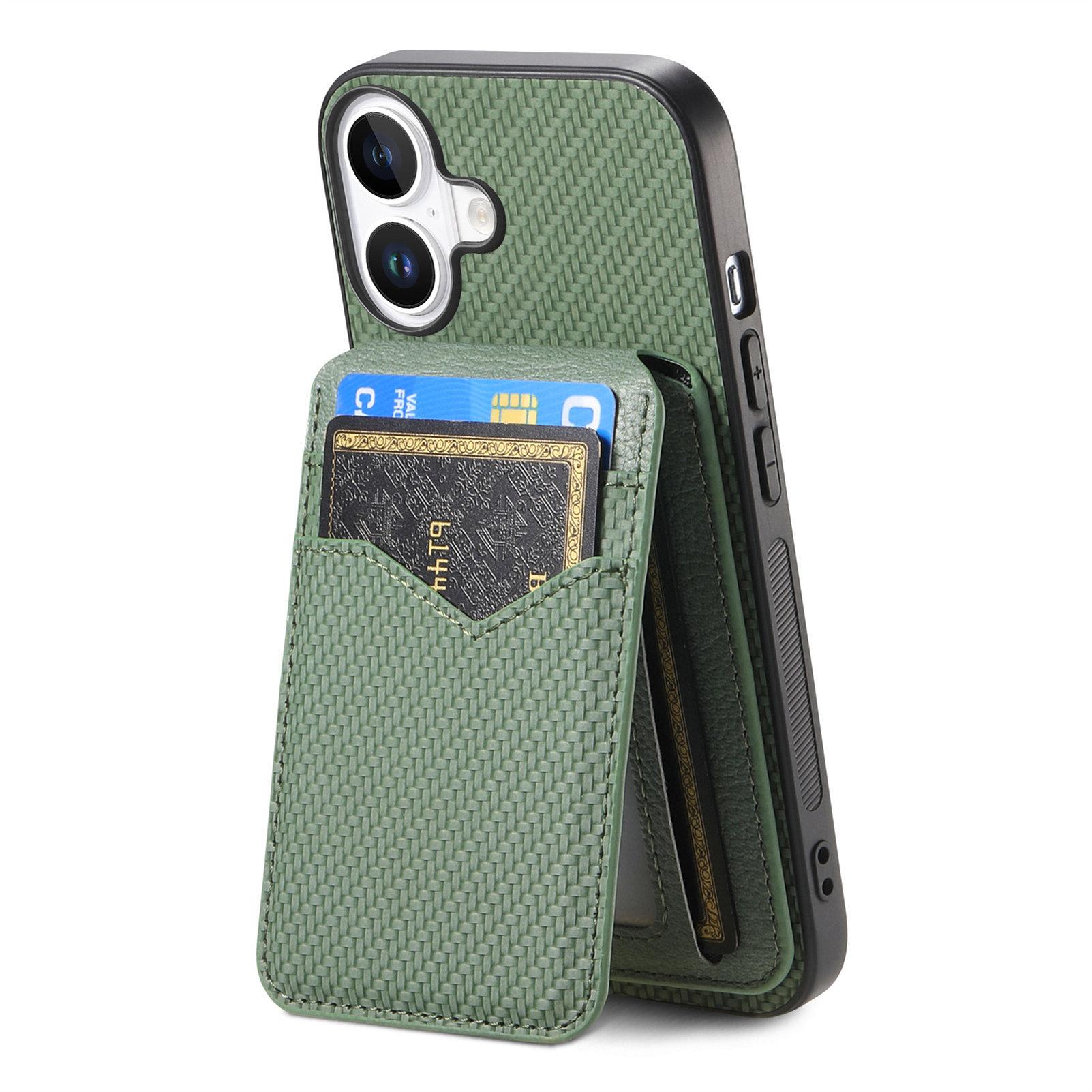 C1-14 For iPhone 16 Case Carbon Fiber Texture Leather+TPU Kickstand Phone Cover Detachable Card Holder
C1-14 For iPhone 16 Case Carbon Fiber Texture Leather+TPU Kickstand Phone Cover Detachable Card Holder