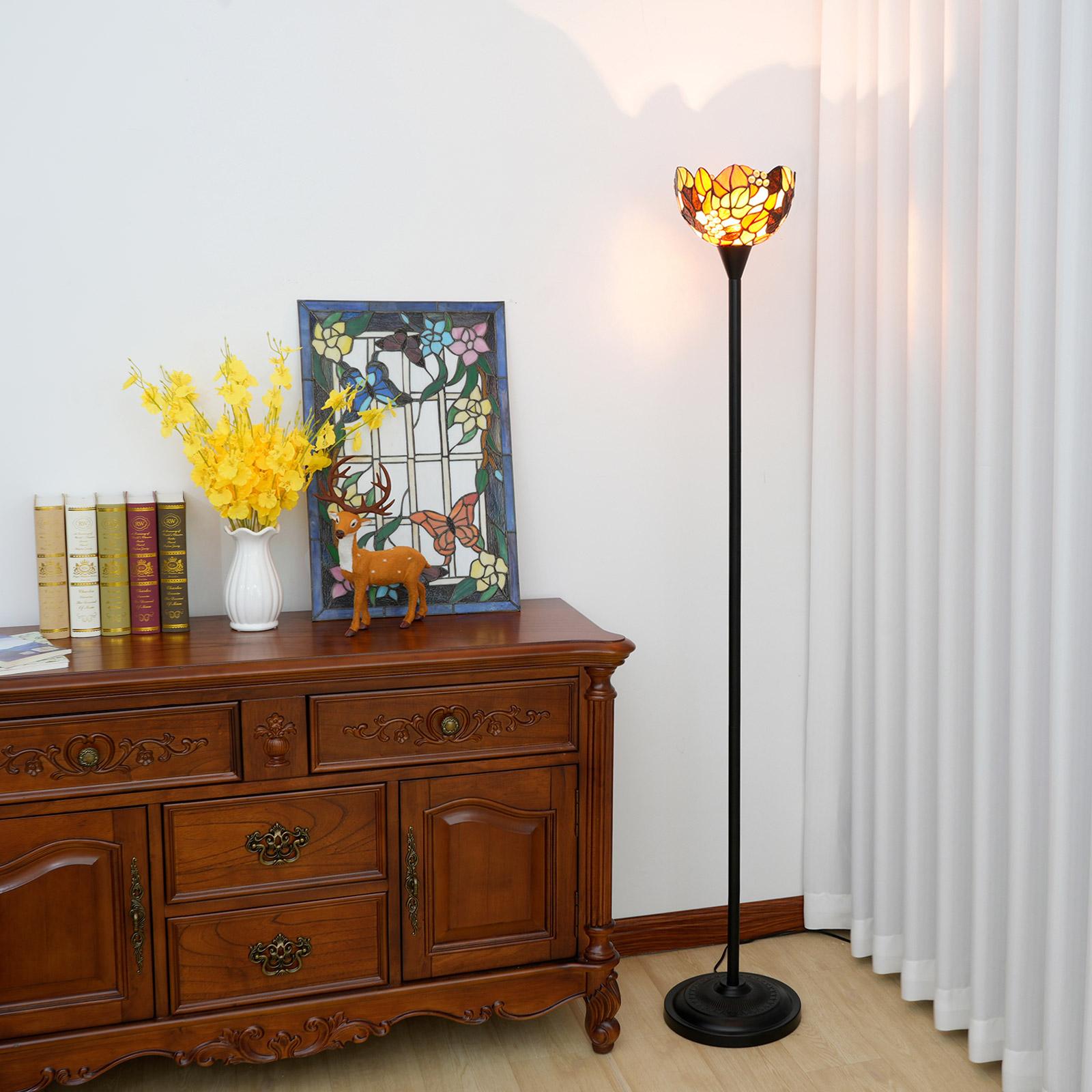 Torchiere Floor Lamp Stained Glass Floor Light Industrial Pole Antique Style Standing Corner Lamp For Living Room
Torchiere Floor Lamp Stained Glass Floor Light Industrial Pole Antique Style Standing Corner Lamp For Living Room