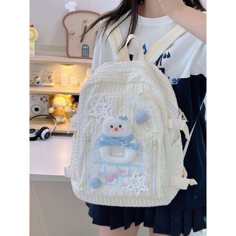 High value, fresh and cute snowflake snowman backpack, grade 3-6 backpack for female primary and secondary school students білий
High value, fresh and cute snowflake snowman backpack, grade 3-6 backpack for female primary and secondary school students білий