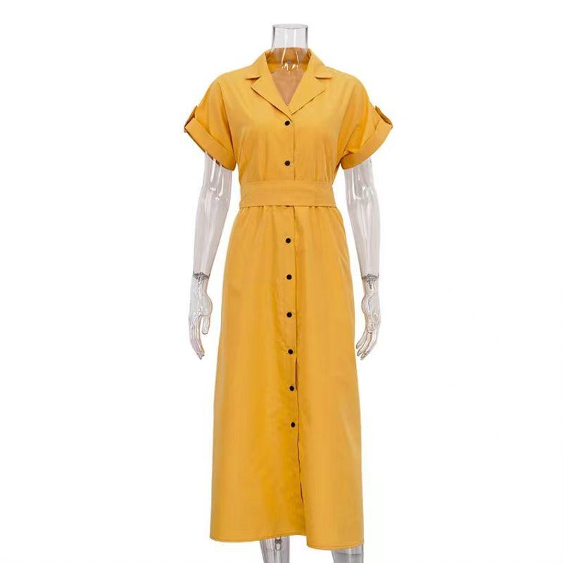 European and American Summer New Suit Collar Long dress Loose Casual Shirt Dress Loose Casual Casual Shirt Skirt Yellow S
European and American Summer New Suit Collar Long dress Loose Casual Shirt Dress Loose Casual Casual Shirt Skirt Yellow S