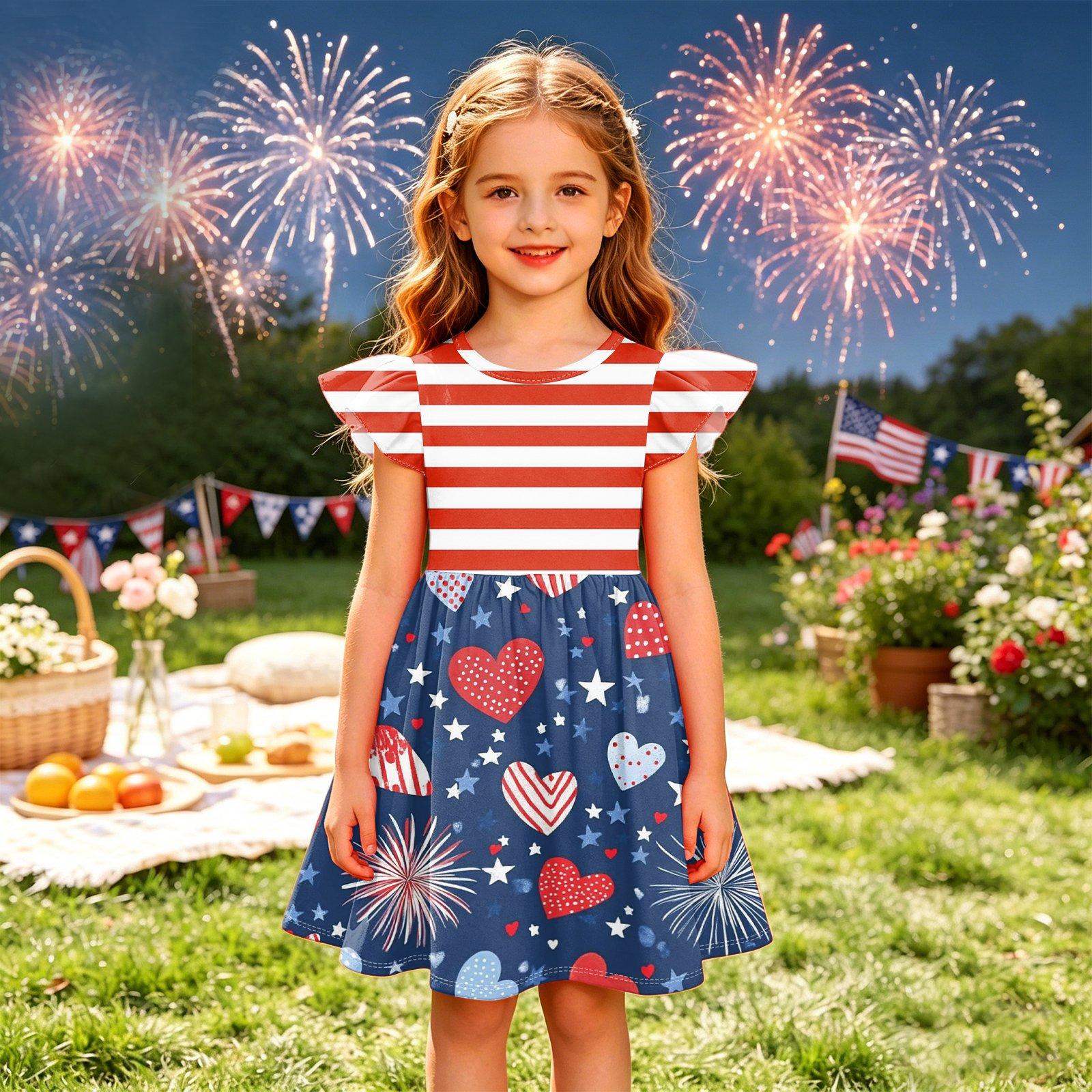 Girls Summer Princess Dress - A-Line T-Shirt Dress Independence Day 160
Girls Summer Princess Dress - A-Line T-Shirt Dress Independence Day 160
