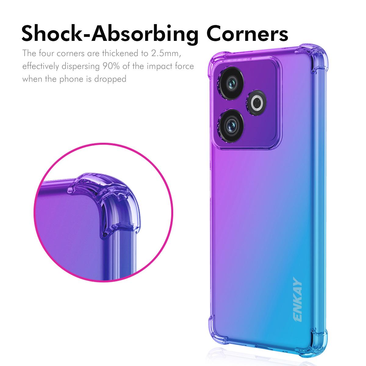 For Realme GT 7 5G TPU Case ENKAY Thickened Four Corner Drop-proof Phone Back Cover Purple/Blue
For Realme GT 7 5G TPU Case ENKAY Thickened Four Corner Drop-proof Phone Back Cover Purple/Blue