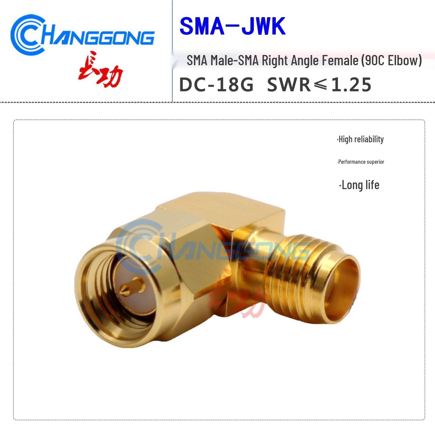 SMA 90-Degree Elbow Adapter, Male to Female, High-Frequency 18GHz
SMA 90-Degree Elbow Adapter, Male to Female, High-Frequency 18GHz