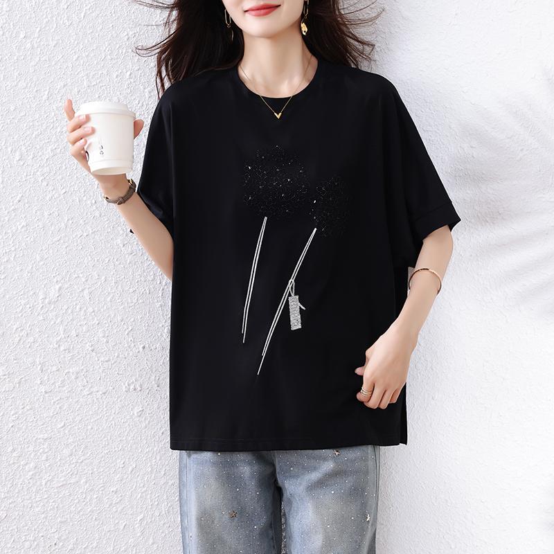 DIMANAF 2025 Summer Plus Size Oversized O-Neck T-Shirt Women Loose Tops Tees Fashion Casual New Shirt 5XL чорний
DIMANAF 2025 Summer Plus Size Oversized O-Neck T-Shirt Women Loose Tops Tees Fashion Casual New Shirt 5XL чорний