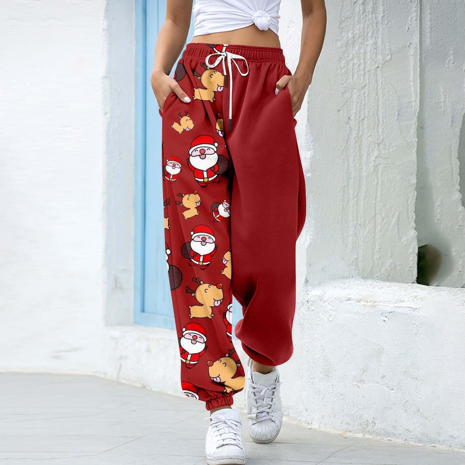 Женские повседневные брюки с рождественским принтом, брюки с эластичной резинкой на талии и карманами XL винный
Женские повседневные брюки с рождественским принтом, брюки с эластичной резинкой на талии и карманами XL винный