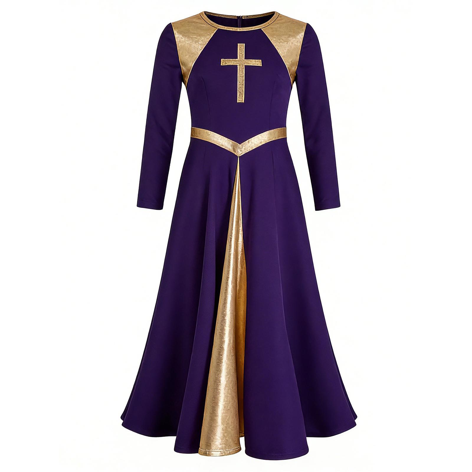 Girls Shiny Round Neck Church Dress Long Sleeve Contrast Color Dancewear 3-4 Years фіолетовий
Girls Shiny Round Neck Church Dress Long Sleeve Contrast Color Dancewear 3-4 Years фіолетовий
