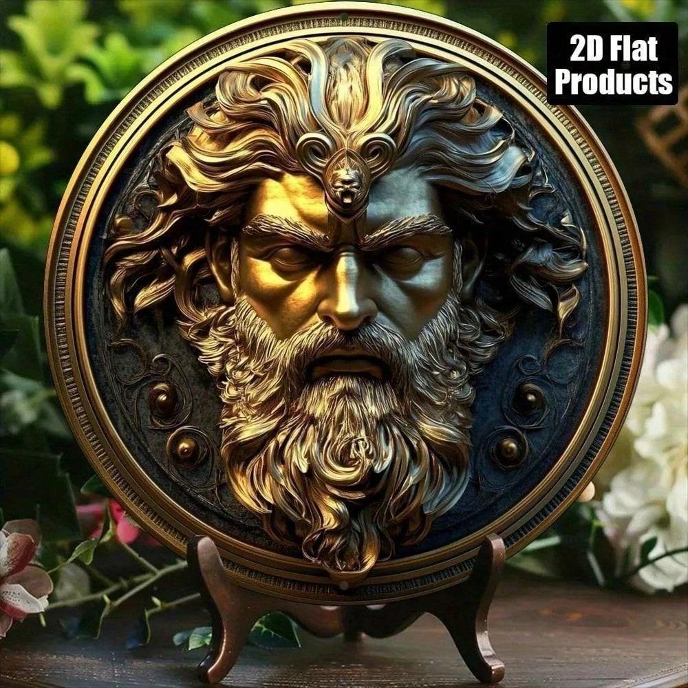 Gold Leaf Circle Greek God Vintage Wall Decor, 8x8 Inch Aluminum Plaque for Living Room
Gold Leaf Circle Greek God Vintage Wall Decor, 8x8 Inch Aluminum Plaque for Living Room