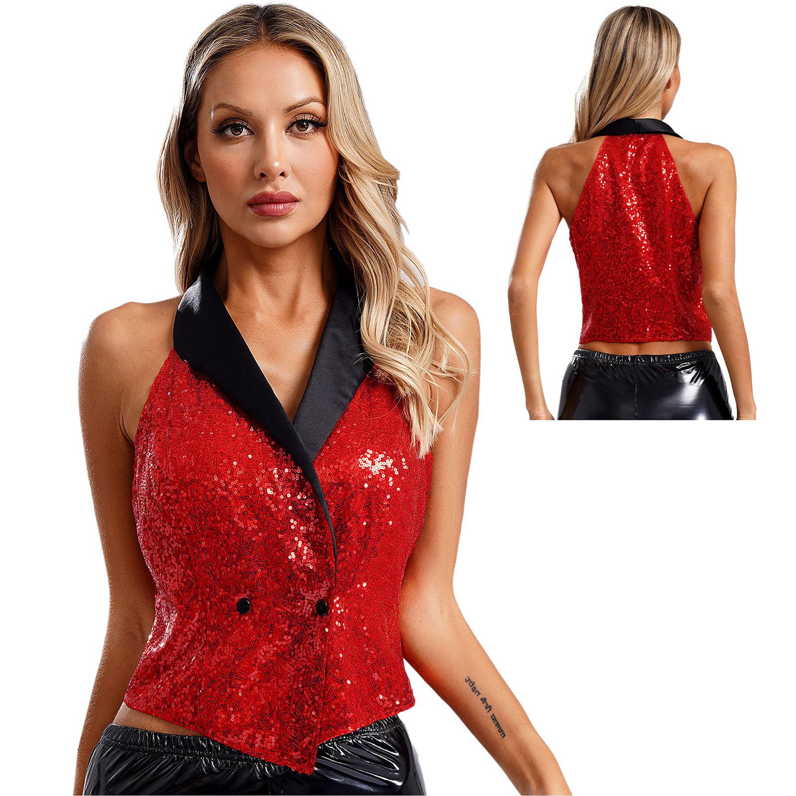 Women s Vests V-neck Sleeveless Waistcoat Glitter Sequined Suits Vests Clubwear Rave Music Festival Jazz Dance Party Dressy Tops S
Women s Vests V-neck Sleeveless Waistcoat Glitter Sequined Suits Vests Clubwear Rave Music Festival Jazz Dance Party Dressy Tops S