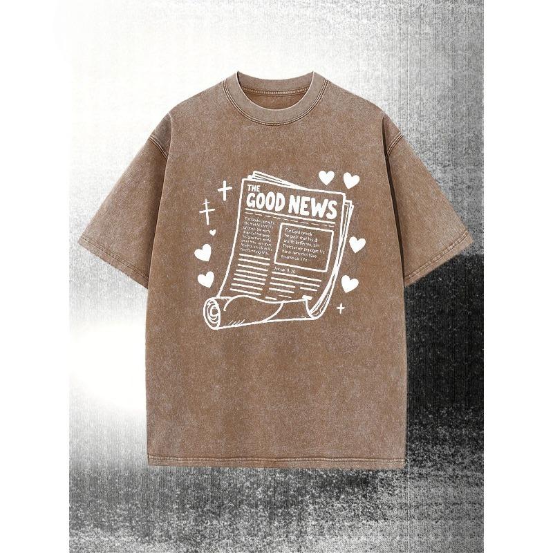 European sizes Vintage Oversized Men s T-Shirt Short Sleeve Tee with Newspaper Print, Faded Black Casual Streetwear for Daily Wear 5XL дубильна кора
European sizes Vintage Oversized Men s T-Shirt Short Sleeve Tee with Newspaper Print, Faded Black Casual Streetwear for Daily Wear 5XL дубильна кора
