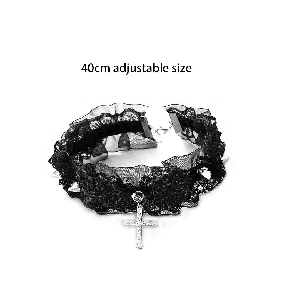 Hollow Black White Lace Choker Necklace Cross Bling Angel Wing Rivet Chokers Vintage Punk Gothic Jewelry Goth Necklace for Women 40cm adjustable
Hollow Black White Lace Choker Necklace Cross Bling Angel Wing Rivet Chokers Vintage Punk Gothic Jewelry Goth Necklace for Women 40cm adjustable