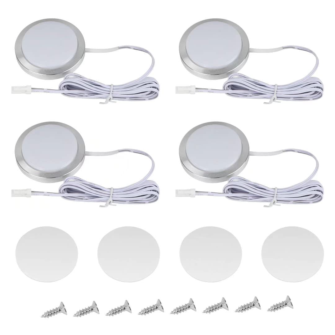 SinLoon LED Cabinet Disc Lighting 12V Linkable LED Disc Recessed or Surface Suitable for Under Decoration 4 Pack Round Fixture, Lamp, Installation,
SinLoon LED Cabinet Disc Lighting 12V Linkable LED Disc Recessed or Surface Suitable for Under Decoration 4 Pack Round Fixture, Lamp, Installation,