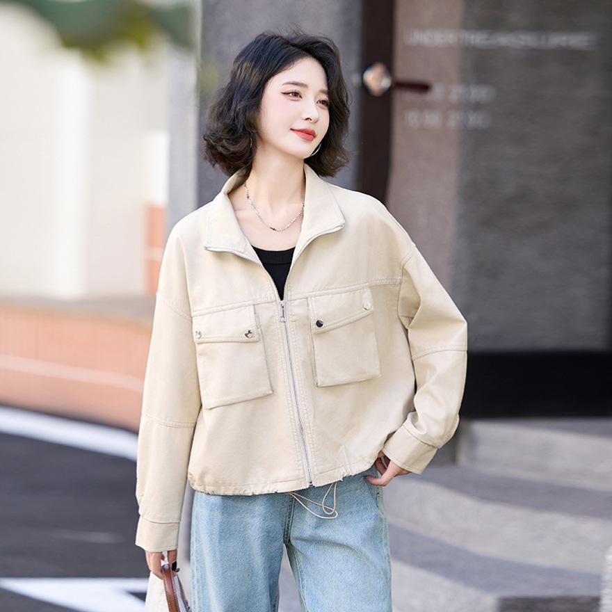 Black short leather jacket women s spring and autumn new unique super good-looking jacket motorcycle top M
Black short leather jacket women s spring and autumn new unique super good-looking jacket motorcycle top M