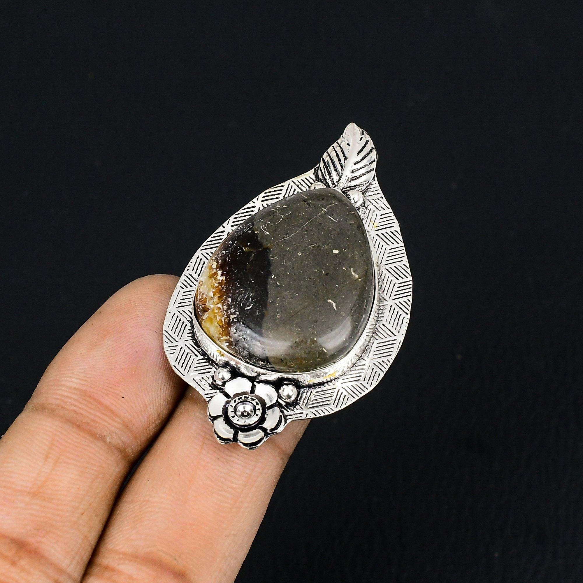 Natural Septarian Gemstone Statement Flower Ring Size 6.5 925 Silver For Girls 6.5
Natural Septarian Gemstone Statement Flower Ring Size 6.5 925 Silver For Girls 6.5