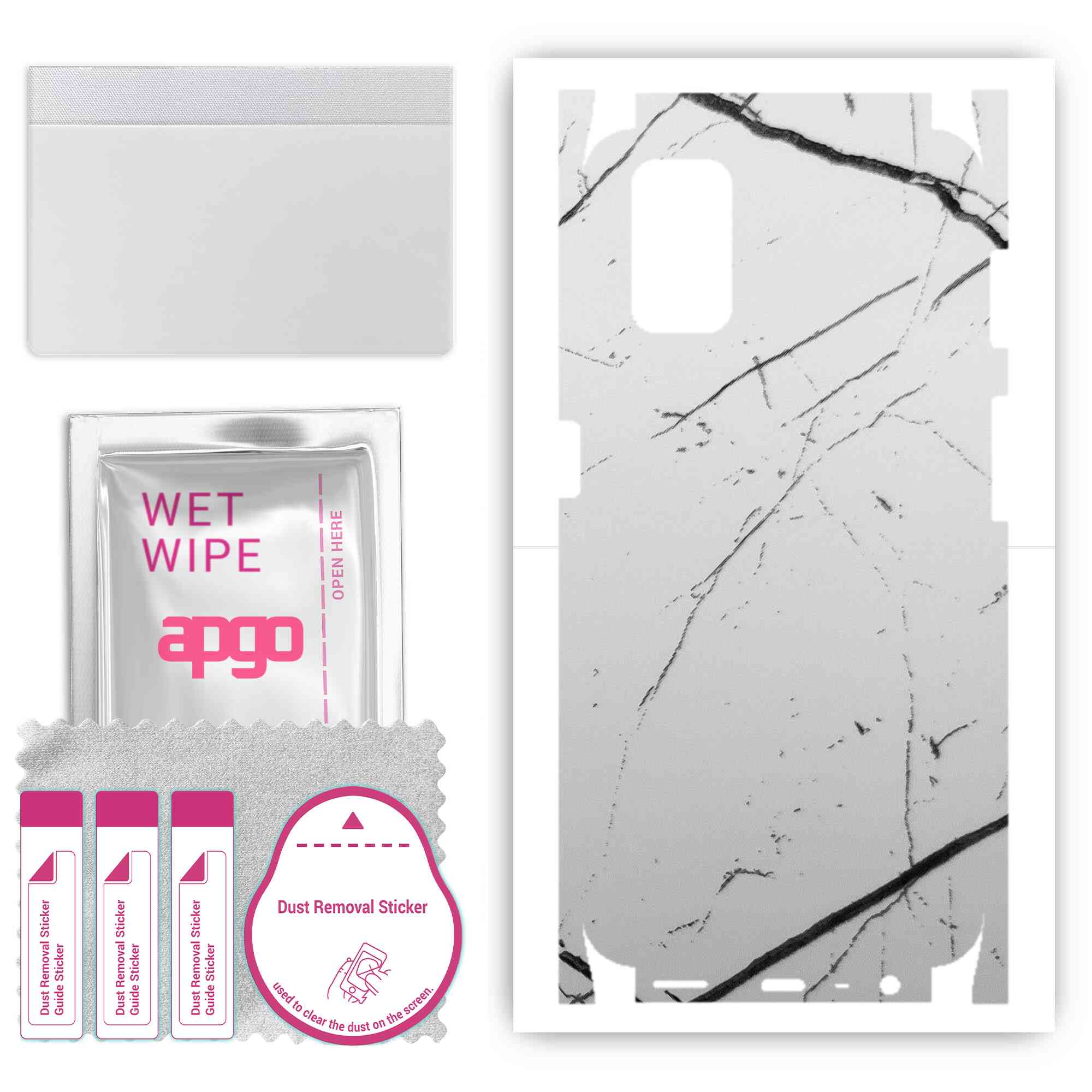 apgo Protective Skin Sticker for the back+sides compatible with Oppo A52, Full Wrap Film, Foil, Vinyl - Pattern White Marble
apgo Protective Skin Sticker for the back+sides compatible with Oppo A52, Full Wrap Film, Foil, Vinyl - Pattern White Marble