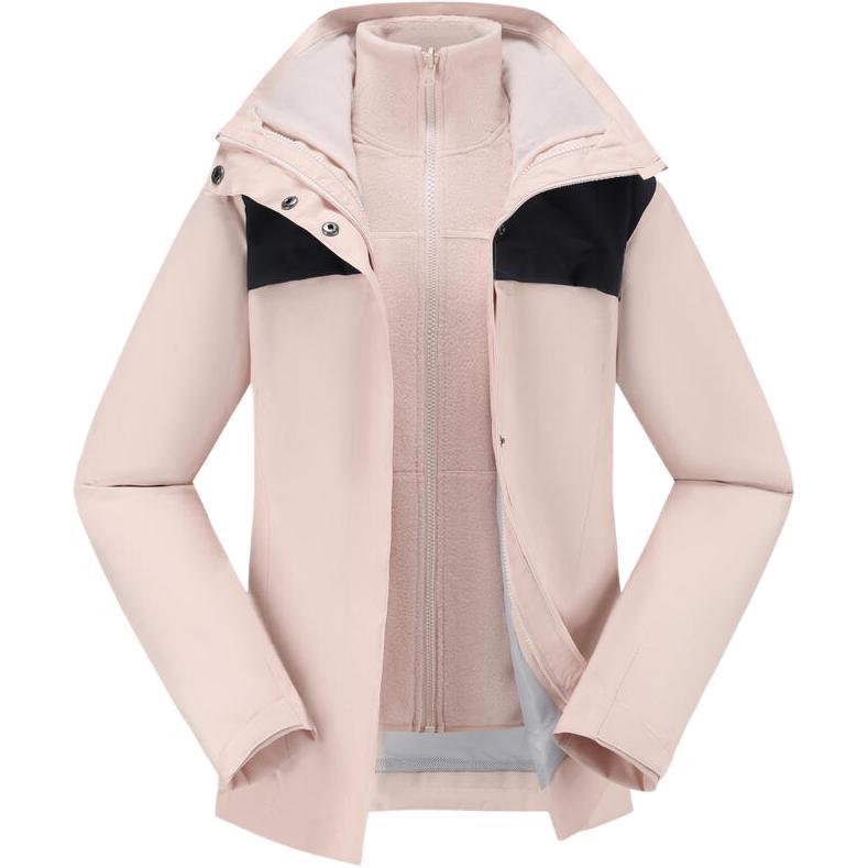 DECATHLON FORCLAZ TRAVEL100 Флисовая куртка 3-в-1 Водонепроницаемая и износостойкая Термокуртка Женская Кварцево-розовая/Синяя Черная XL