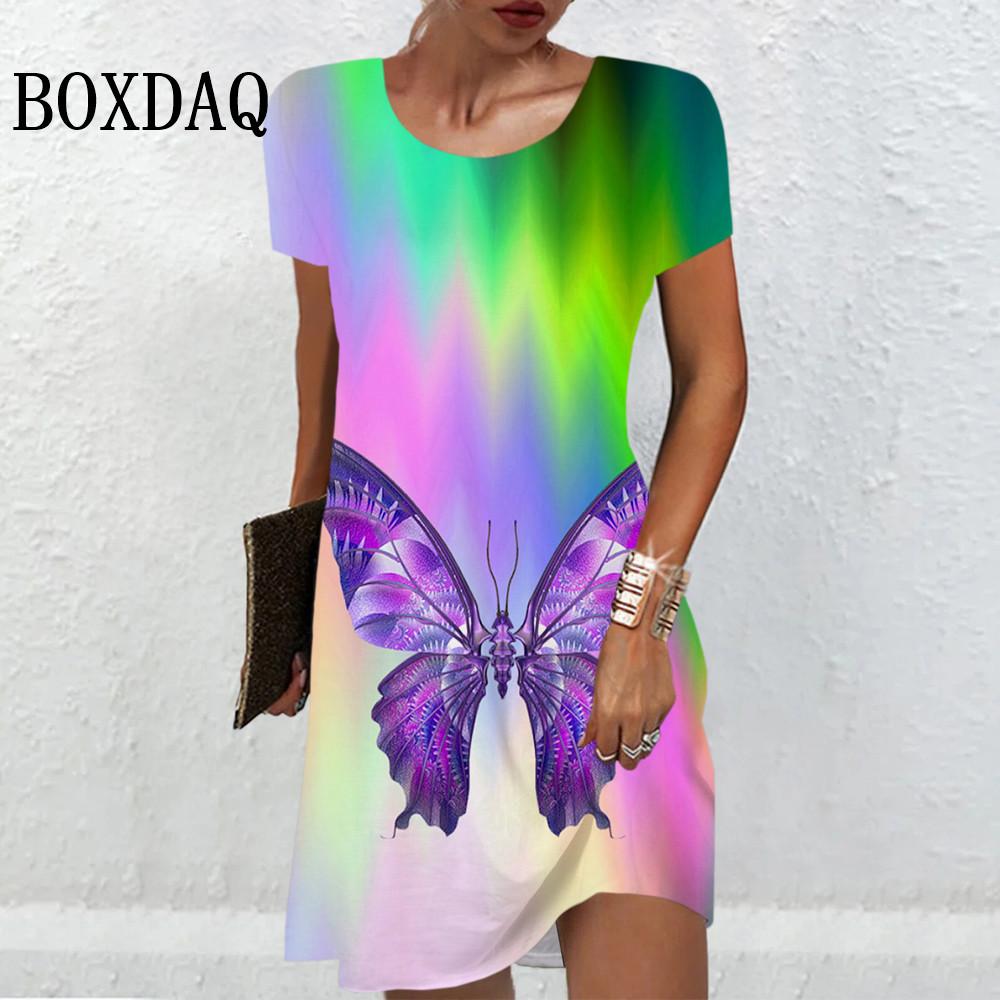 2026 Summer Women s 3d Printing Gradient Color Short-sleeved Mini Dress Elegant, Sweet and Cute Casual Loose Round Neck Dress S
2026 Summer Women s 3d Printing Gradient Color Short-sleeved Mini Dress Elegant, Sweet and Cute Casual Loose Round Neck Dress S