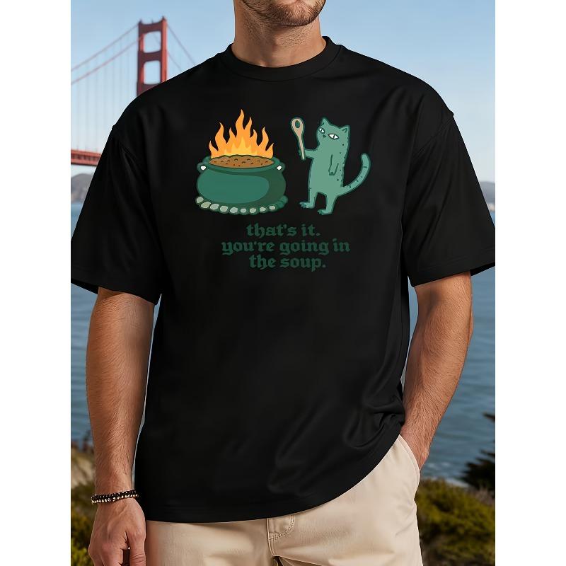 European sizes Men S Black Round-neck Short-sleeved T-shirt | Funny Cat Holding a Spoon and Big Pot Print 2XL чёрный
European sizes Men S Black Round-neck Short-sleeved T-shirt | Funny Cat Holding a Spoon and Big Pot Print 2XL чёрный