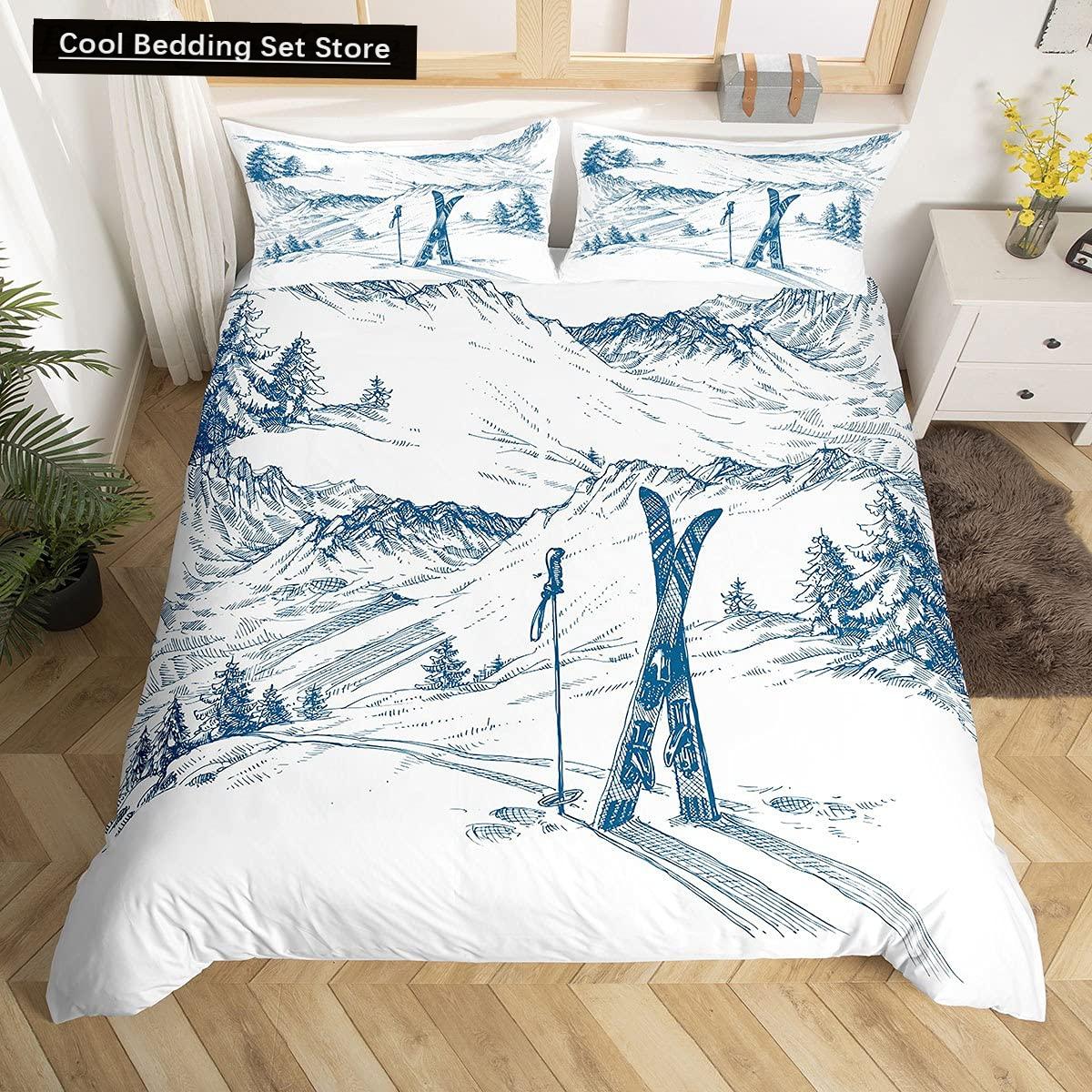 Winter Ski Sports King Queen Duvet Cover Snow Skiing Bedding Set Cartoon High Mountain Landscape 2/3 Pcs Blue White Quilt Cover EU single(135x200cm)
Winter Ski Sports King Queen Duvet Cover Snow Skiing Bedding Set Cartoon High Mountain Landscape 2/3 Pcs Blue White Quilt Cover EU single(135x200cm)