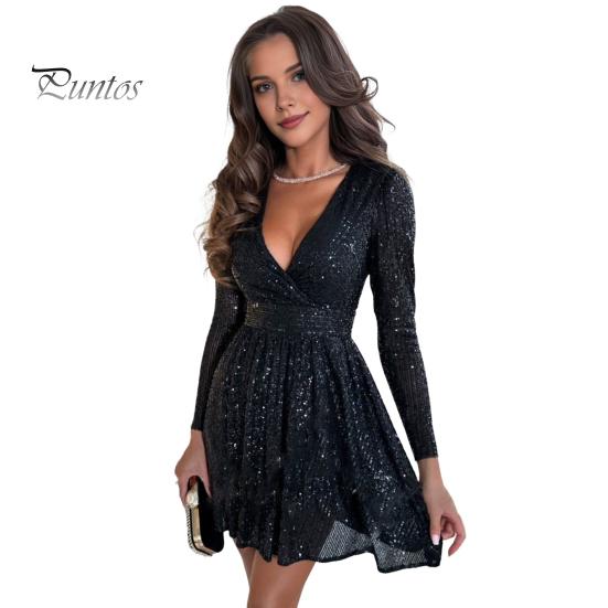 Женское сверкающее мини-платье с пайетками, длинное вечернее платье с V-образным вырезом, облегающее женское коктейльное платье для вечеринок, свадеб, клубов, выпускных вечеров S чёрный
Женское сверкающее мини-платье с пайетками, длинное вечернее платье с V-образным вырезом, облегающее женское коктейльное платье для вечеринок, свадеб, клубов, выпускных вечеров S чёрный