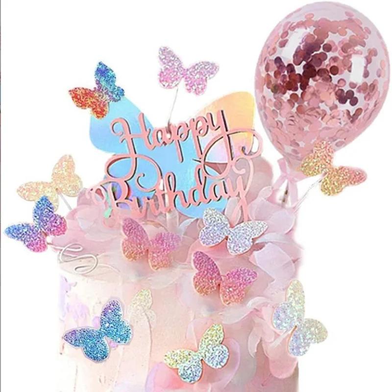 Colourful Laser Butterfly Happy Birthday Cake Topper Dessert Decoration for Birthday Party Lovely Gifts
Colourful Laser Butterfly Happy Birthday Cake Topper Dessert Decoration for Birthday Party Lovely Gifts
