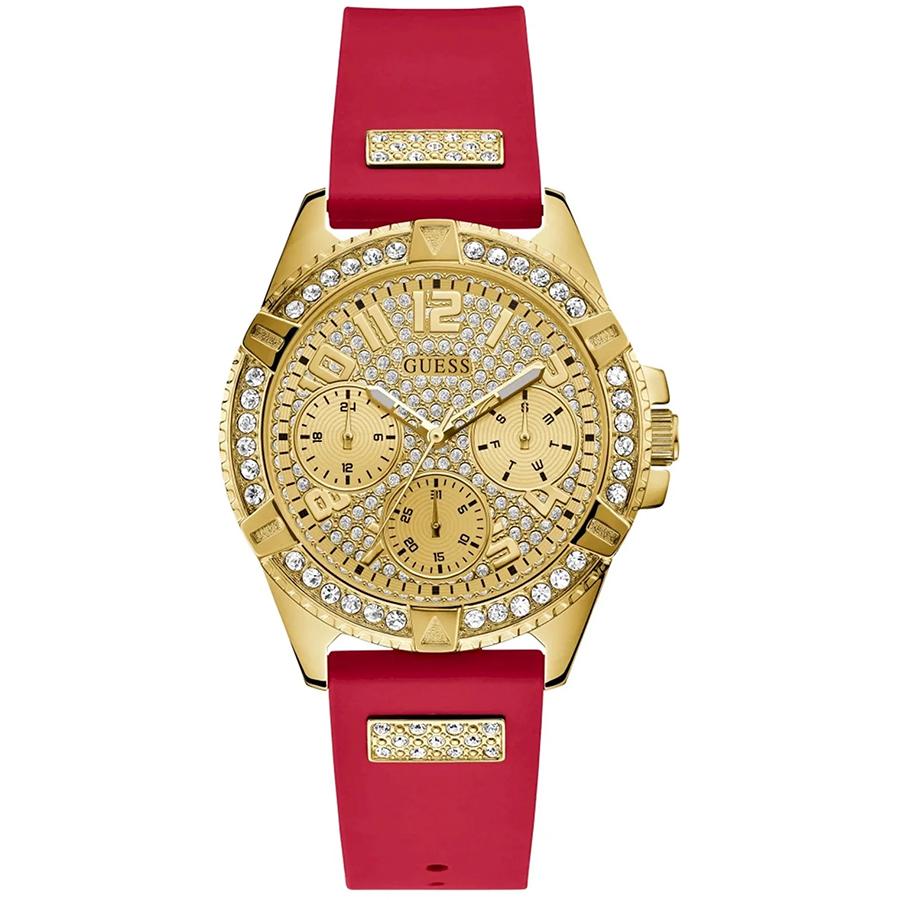 Lady s Casual Luxury Silicone Strap Quartz Watch Gold Tone Round Dial with Crystal Day / Date Calendar Fashion Wrist Watch for Women
Lady s Casual Luxury Silicone Strap Quartz Watch Gold Tone Round Dial with Crystal Day / Date Calendar Fashion Wrist Watch for Women