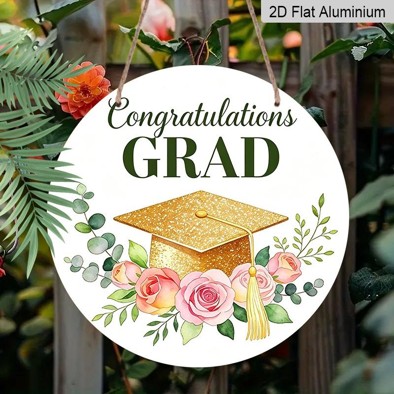 2D Flat Aluminum Graduation-themed Wall Hangings, Available in Various Sizes, Featuring Gold Glitter Graduation Caps and Watercolor-style Pink Roses 7.87×7.87inch
2D Flat Aluminum Graduation-themed Wall Hangings, Available in Various Sizes, Featuring Gold Glitter Graduation Caps and Watercolor-style Pink Roses 7.87×7.87inch